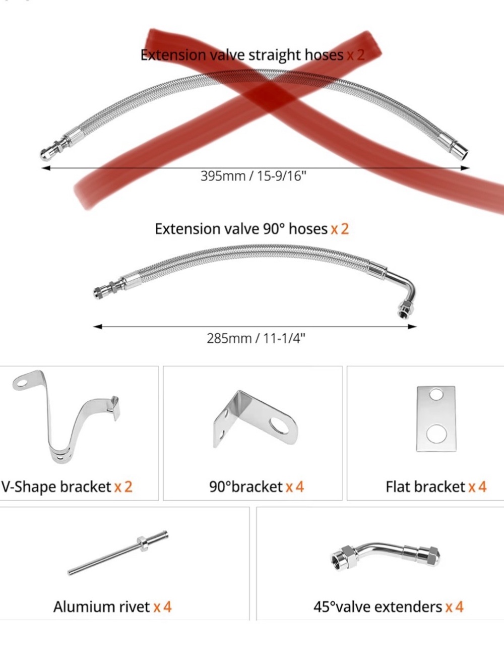 TIRE VALVE STEM EXTENDER KIT